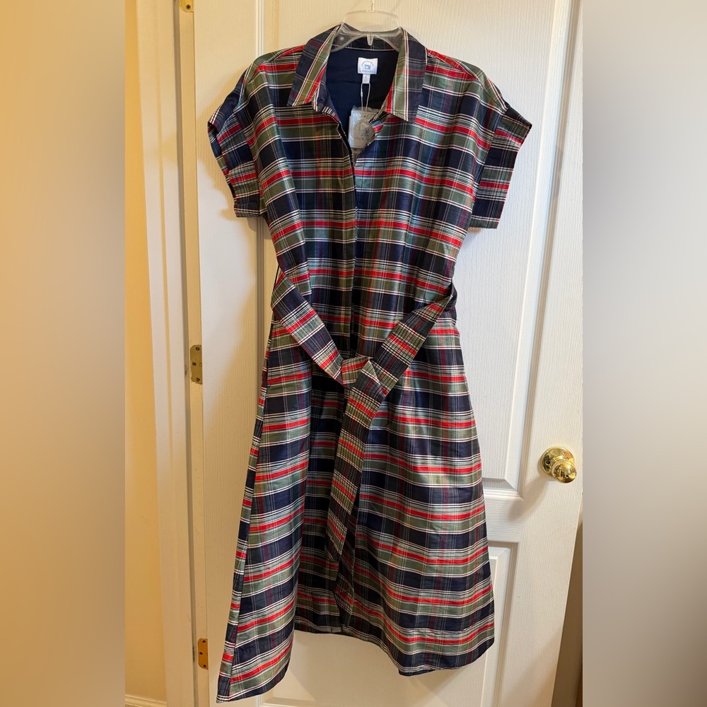 NWT Size Large Crown & Ivy Sewing Down South Crown & Ivy Merry Midi Shirt Dress